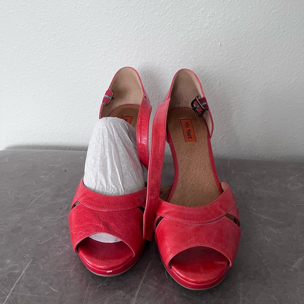 Miz mooz Orangish/Red Open-Toe Heels